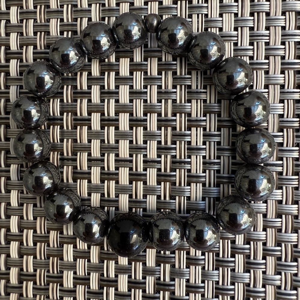 Black Beaded Bracelet for Men